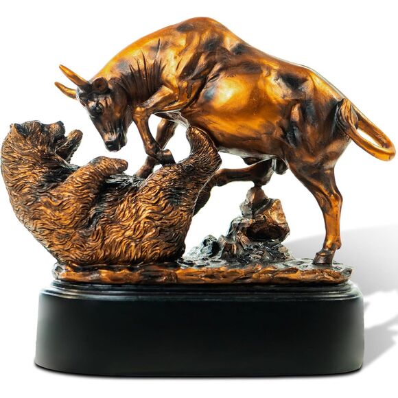 Bull and Bear Statue Wall Street Decoration
